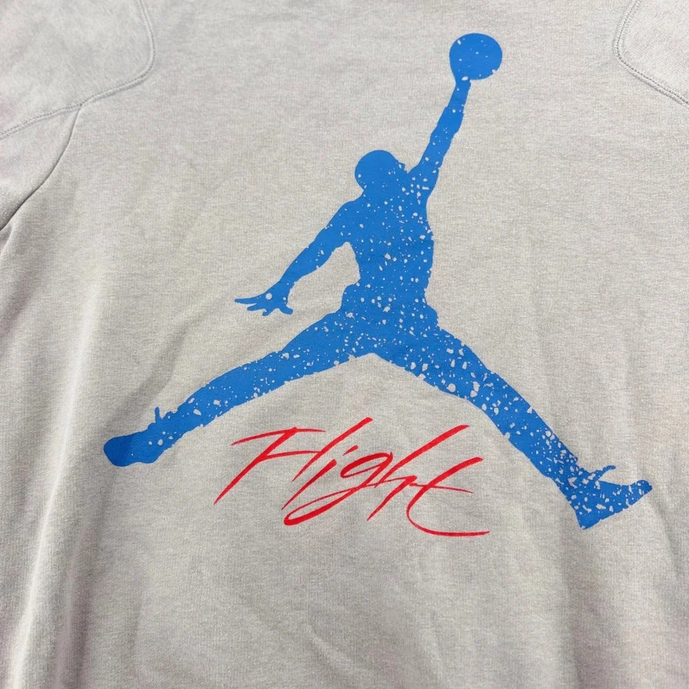 Jordan Flight Crewneck Sweatshirt 2013 Mens Med Gray Graphic Jumpman 604980-025